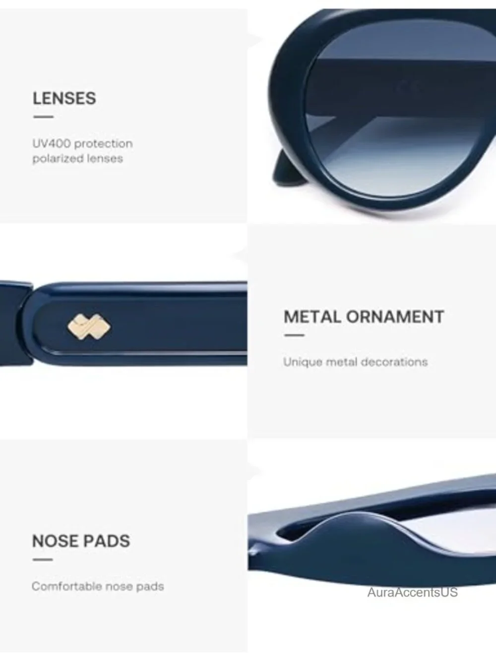 Oversized Polarized Aviator Sunglasses UV400 TAC Lens Full Frame